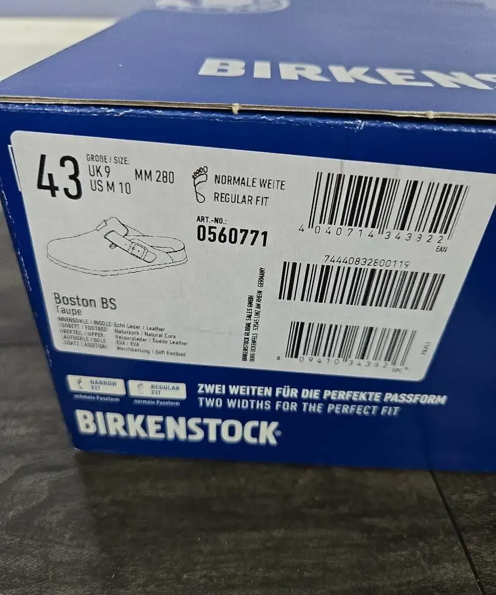 ** New BIRKENSTOCK Boston Soft footbed Taupe Size 43